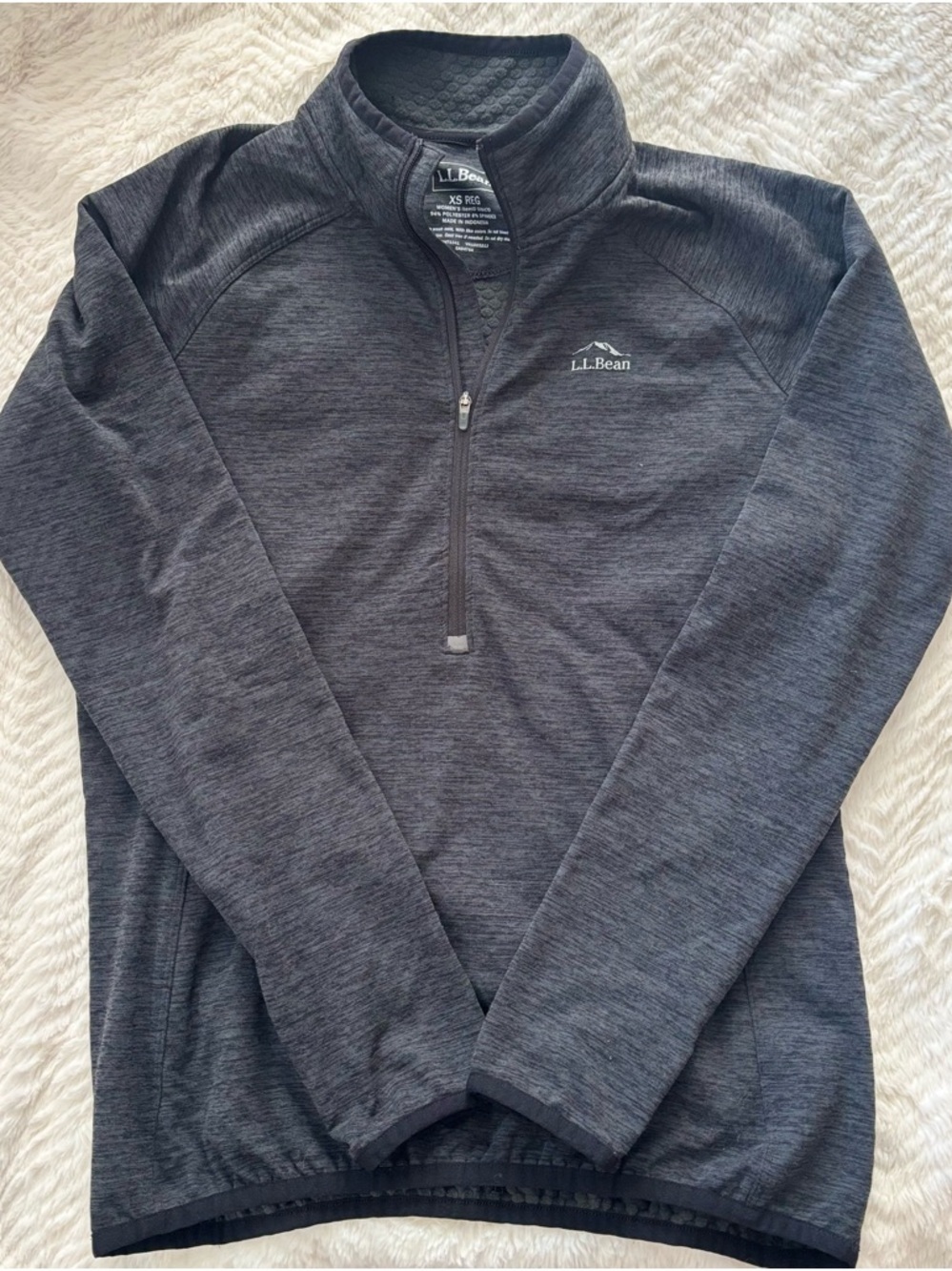 L.L. Bean women’s Charcoal Heather Half-Zip Performance Pullover